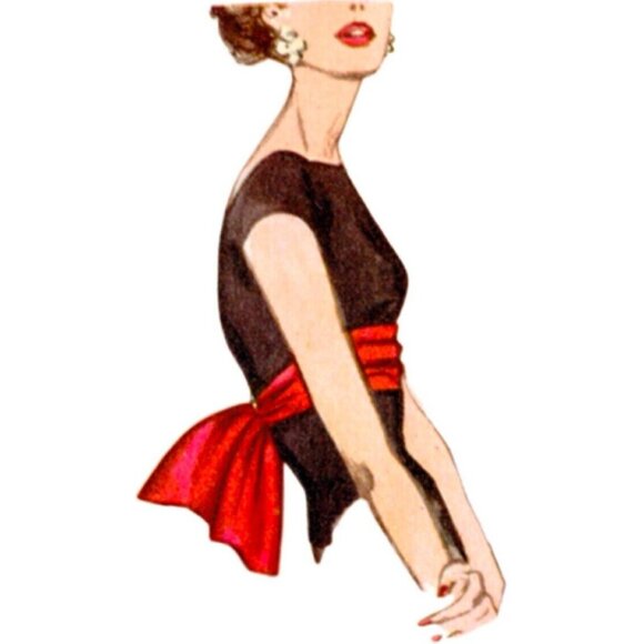 Simplicity 9817 Vintage 50s Sewing Pattern Misses' Neckwear Headband Dickey Sash - Picture 10 of 11